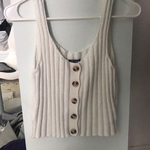 Cropped ivory sweater top